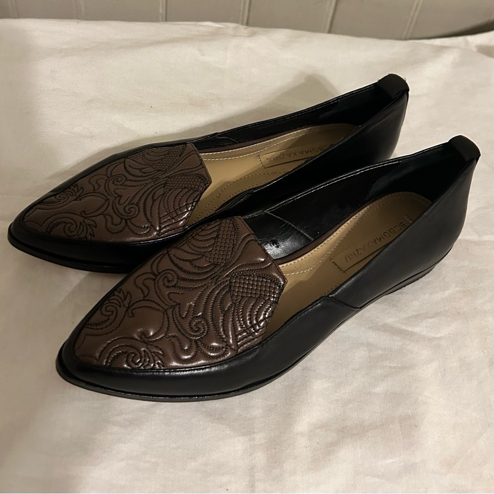 BCBGMAXAZRIA Rare Runway Sample Two-Tone Embossed Leather Loafers  6M